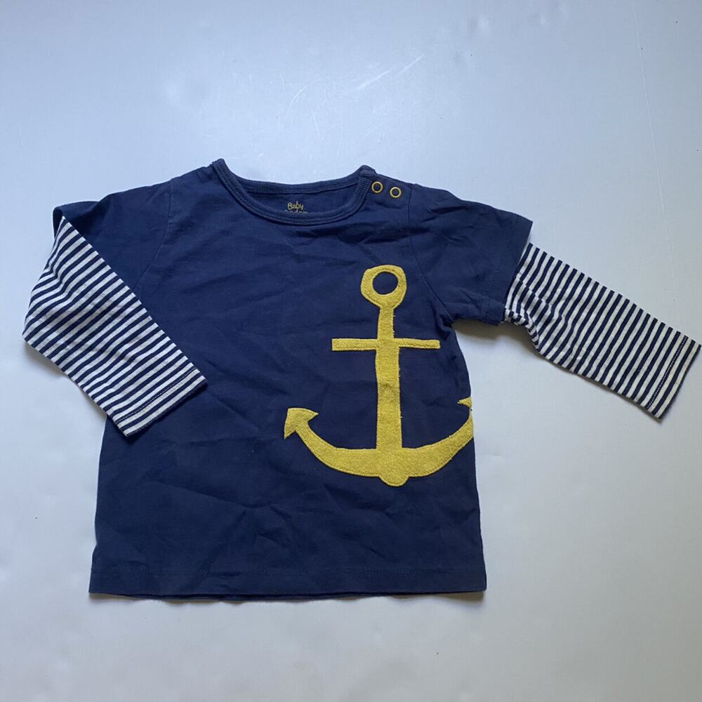 Baby Boden Anchor Appliqué Shirt